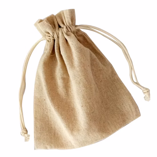 Custom Bread Jute Linen Drawstring Storage Bag