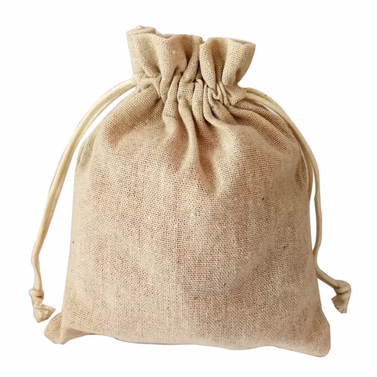 Custom Bread Jute Linen Drawstring Storage Bag